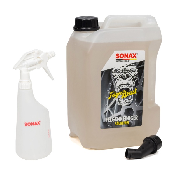 Set Sonax Solutie Curatat Jante Felgen Beast 5L 433500 + Sonax Flacon Cu Pulverizator 500ML 499700